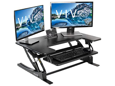 VIVO Black Height Adjustable 36 inch Stand up Desk Converter